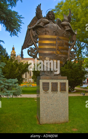 Statue auf Hauptstraßenkommunikation Platz im zentralen Kosice östliche Slowakei EU Stockfoto