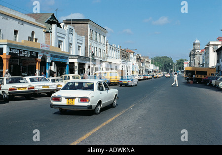 Moi Avenue in zentralen Nairobi Kenia Ostafrika auf der rechten Seite ist die Moschee Khoja Stockfoto