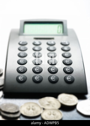 Taschenrechner mit Euro-Zeichen auf den Tasten Stockfoto