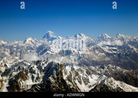 Schneebedeckte Gipfel K2 Karokoram Berge Skardu Tal Norden Pakistans einschließlich Stockfoto