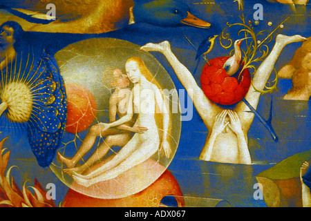 Der Garten der irdischen Freuden, Hieronymus Bosch, Prado Museum, Museo Nacional del Prado Art Gallery Madrid Spanien Europa EU Stockfoto