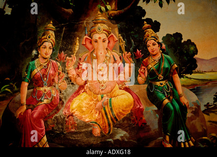 Ganesh, Hindu-Gottheit Sri Krishnan Tempel, Gott Affentempel, Hindu-Tempel, Hindu, Hinduismus, Singapur, Südostasien Stockfoto