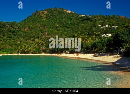 Leute, Touristen, Pelican Beach, Saint Barthelemy, St Barts, Karibik, Antillen, Frankreich Stockfoto