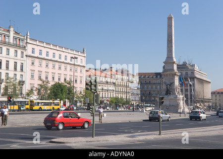 Lissabon Portugal Praça Dos Restauradores Stockfoto