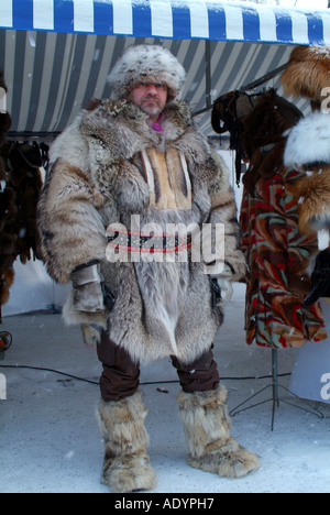 Samischer Wintermarkt in Kokkmokk 2006 Sverige Schwegen Skandinavien Europa Stockfoto