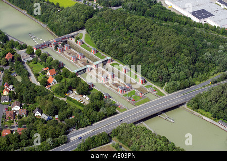 Watergate Hannover-Anderten, Hindenburgschleuse, Baujahr 1919-1928, Deutschland, Niedersachsen, Hannover Stockfoto