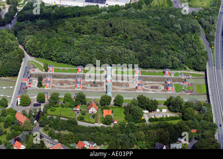 Watergate Hannover-Anderten, Hindenburgschleuse, Baujahr 1919-1928, Deutschland, Niedersachsen, Hannover Stockfoto