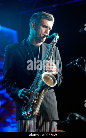 Curtis Stigers spielen Brecon Jazz Festival Powys Wales UK Stockfoto