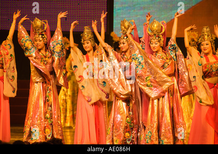 Tang-Dynastie 618 907 Tanz und Musik-Show im Sonnenschein Grand Theater Xian Stadt der Provinz Shaanxi China Stockfoto