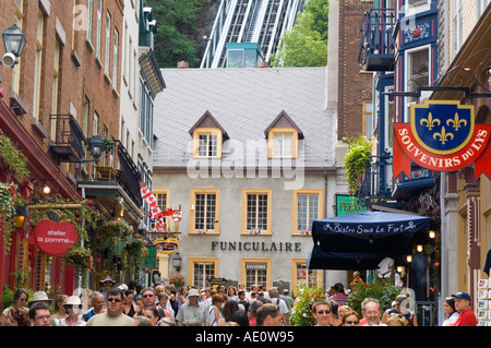 Kanada, Quebec City, Fêtes De La Nouvelle France, Straßen der Altstadt von Quebec Stockfoto