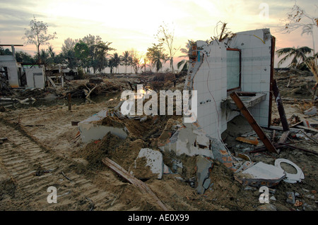 Blutbad in Khao Lak eine Woche nach dem Tsunami in Asien 2004 Stockfoto