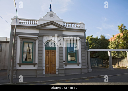 AKAROA Banken Halbinsel Süd Insel Neuseeland kann die alte Schifffahrtsamtes aus 1895 Stockfoto