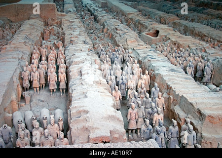 berühmte chinesische Terrakottaarmee Stockfoto