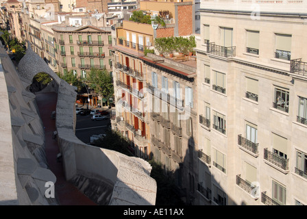 Blick von Casa Mila Barcelona Spanien Stockfoto