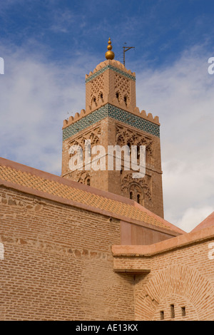 Minarett der Koutoubia-Moschee, Marrakesch, Marokko, Afrika Stockfoto