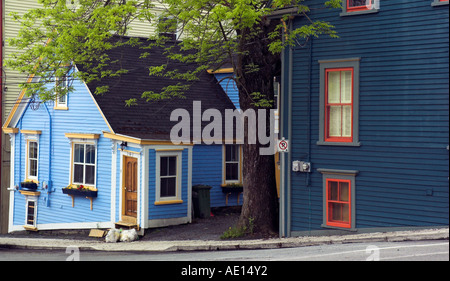 Bunt bemalten traditionelle Häuser in Lunenburg Nova Scotia Kanada Stockfoto