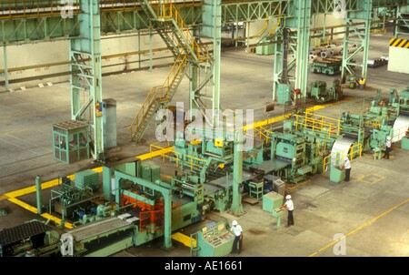 Arbeitnehmer im Segel Steel Authority of India Ltd Werk Salem Tamil Nadu, Indien Stockfoto