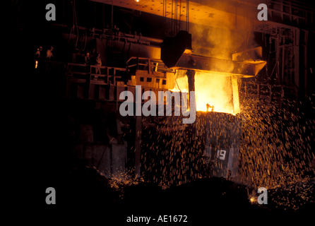 Stahl Ofen im Segel Steel Authority of India Ltd-Werk Burnpur Indien Stockfoto