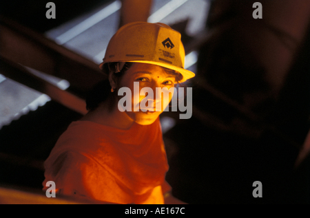 Arbeiter im Segel Steel Authority of India Ltd-Werk Bokaro Jharkhand Indien Stockfoto