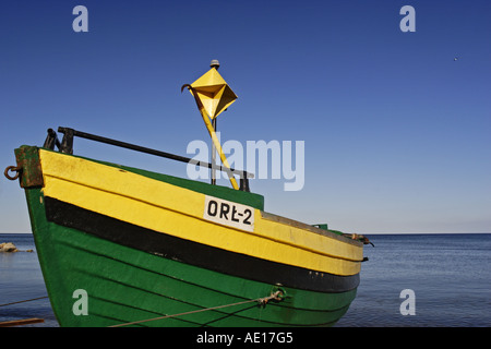 Angelboot/Fischerboot, Gdynia Orlowo, der Bucht von Danzig, Polen Stockfoto