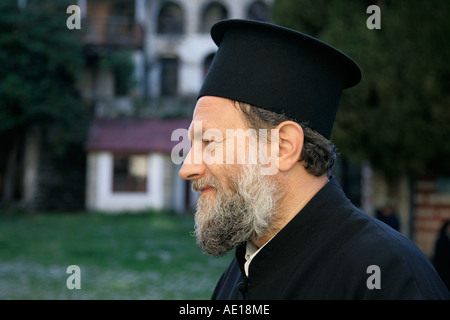 Berg Athos das Land Kanaan Christentum orthodoxe Religion Mönch alte Erbe sichere weißer Bart Reisen Chalkidiki-Halbinsel St George Stockfoto