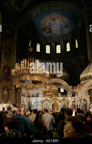 Steinschnittlage Priester Mönch Symbol St Sofia Alexander Nevsky Kirche Kathedrale Christentum orthodoxe Religion alte Erbe sicher weiß Stockfoto