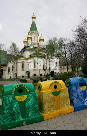 Rusian Kirche Sofia Bulgaria Stadt Zentrum Innenstadt Steinschnittlage Priester Mönch Symbol Kirche Kathedrale Christentum orthodoxe religion Stockfoto