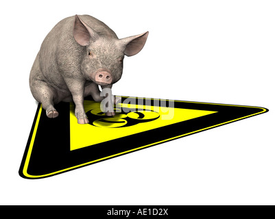 symbolisches Bild für Epidemie Pest auf Schweine Stockfoto