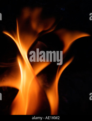 Flammen des Feuers an kurze Verschlusszeit erfasst Stockfoto