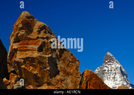 Matterhorn-Mont Cervin Zermatt Wallis Schweiz Stockfoto