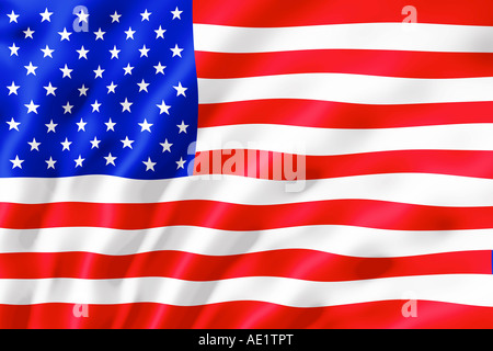 Die amerikanische Flagge gezeigt mit Wellen vom wind Stockfoto
