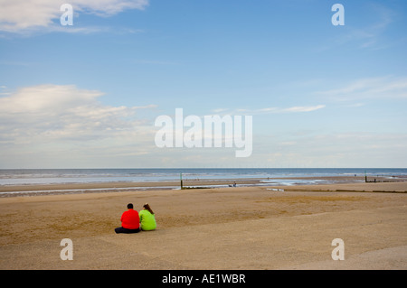 Genießen Sie das Meer bei Rhyl Stockfoto