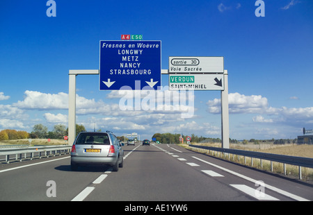 Autobahn A4, Maas, Lothringen, Frankreich, Europa Stockfoto