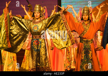 Tang-Dynastie 618 907 Tanz und Musik-Show im Sonnenschein Grand Theater Xian Stadt der Provinz Shaanxi China Stockfoto