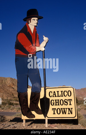 Ortseingangsschild Kalifornien Calico Ghost Town Stockfoto