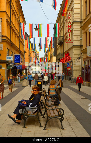 Drottininggatan der Fußgängerzone im zentralen Stockholm Schweden EUs Stockfoto