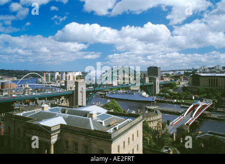 Tyne Bridge und Kai betrachtet aus Newcastle zu halten, Newcastle Upon Tyne, Tyne and Wear Stockfoto