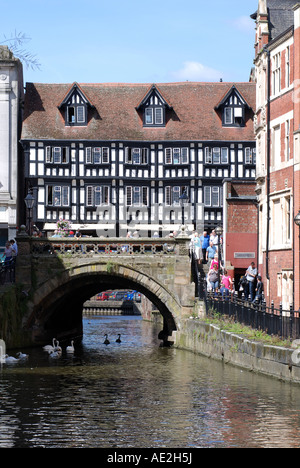 Hohe Brücke und Fluss Witham, Lincoln, Lincolnshire, England, Vereinigtes Königreich Stockfoto