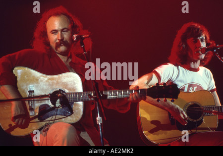 CROSBY STILLS und NASH Dave Crosby verließ mit Graham Nash etwa 1980 Stockfoto