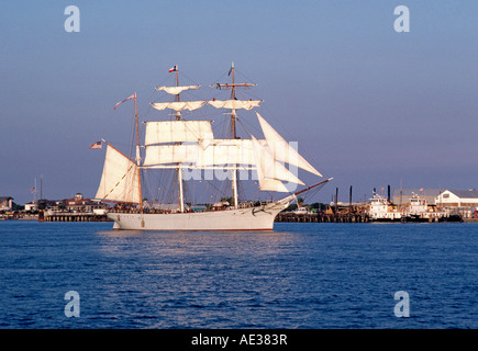 Ein Blick auf den Platz manipuliert bellen Elissa Segel von Galveston Texas Hafen Stockfoto