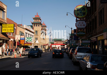 Wentworth Avenue Chinatowns Haupt Straße Chicago Illinois Stockfoto