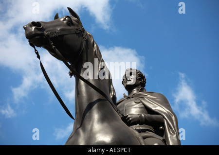 Statue von Wellington an der Royal Exchange London England Stockfoto