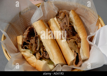 Cheesesteak Sandwich am Campo s Philadelphia Pennsylvania PA USA Stockfoto