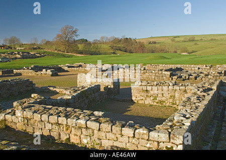 Hochhaus, römische Siedlung und Festung an Vindolanda, Roman Wall Süd, Northumbria, England, UK Stockfoto