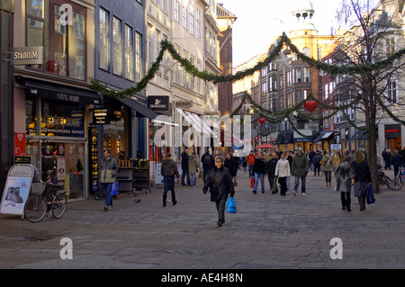 Kobmagergade an Weihnachten, Kopenhagen, Dänemark, Skandinavien, Europa Stockfoto