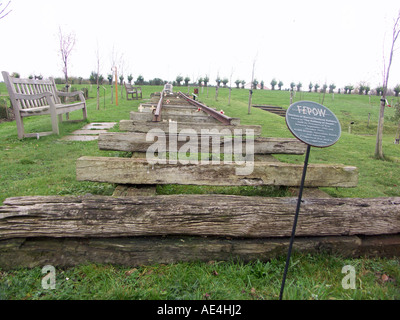 Abschnitt der Bahn verfolgt Alrewas 4 Stockfoto