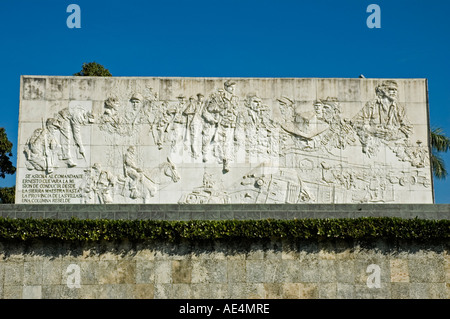 Wandbild Darstellung ches Marsch aus "Sierra Maestra" nach Santa Clara und seinen späteren Sieg Stockfoto