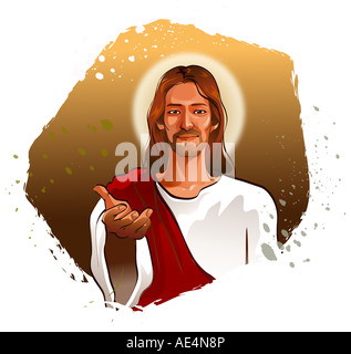 Portrait von Jesus Christus gestikulieren Stockfoto