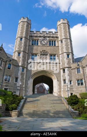 Stiftskirche gotische Architektur des Blair Hall mit Uhrturm ein Wohn Hall an der Princeton University New Jersey Stockfoto