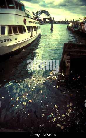 Papierkorb Floting auf Australien Sydney Harbour, einer der schönsten Häfen der Welt Stockfoto